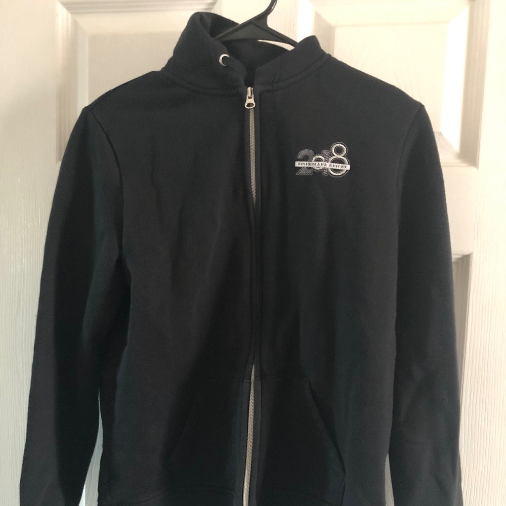 Disneyland Resort 2018 Disney Castle Hoodie Sz LARGE Zip-up Silver Embroidery